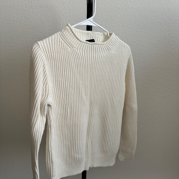 J.Crew Ivory Ribbed Mock Neck Sweater Size Small - Picture 6 of 6